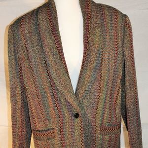 Grey and red twill blazer, medium